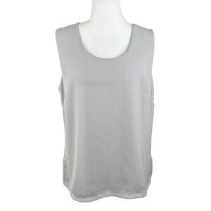 Elvi Sleeveless Blouse Women 16 Grey Tank Top Solid Casual Lightweight